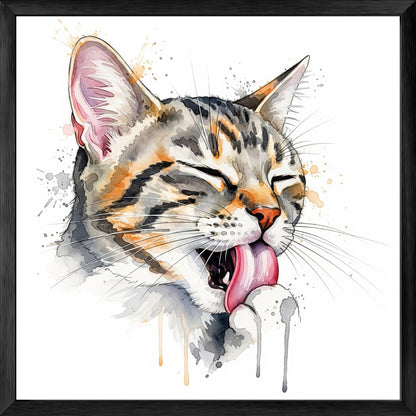 Cat Grooming Watercolor